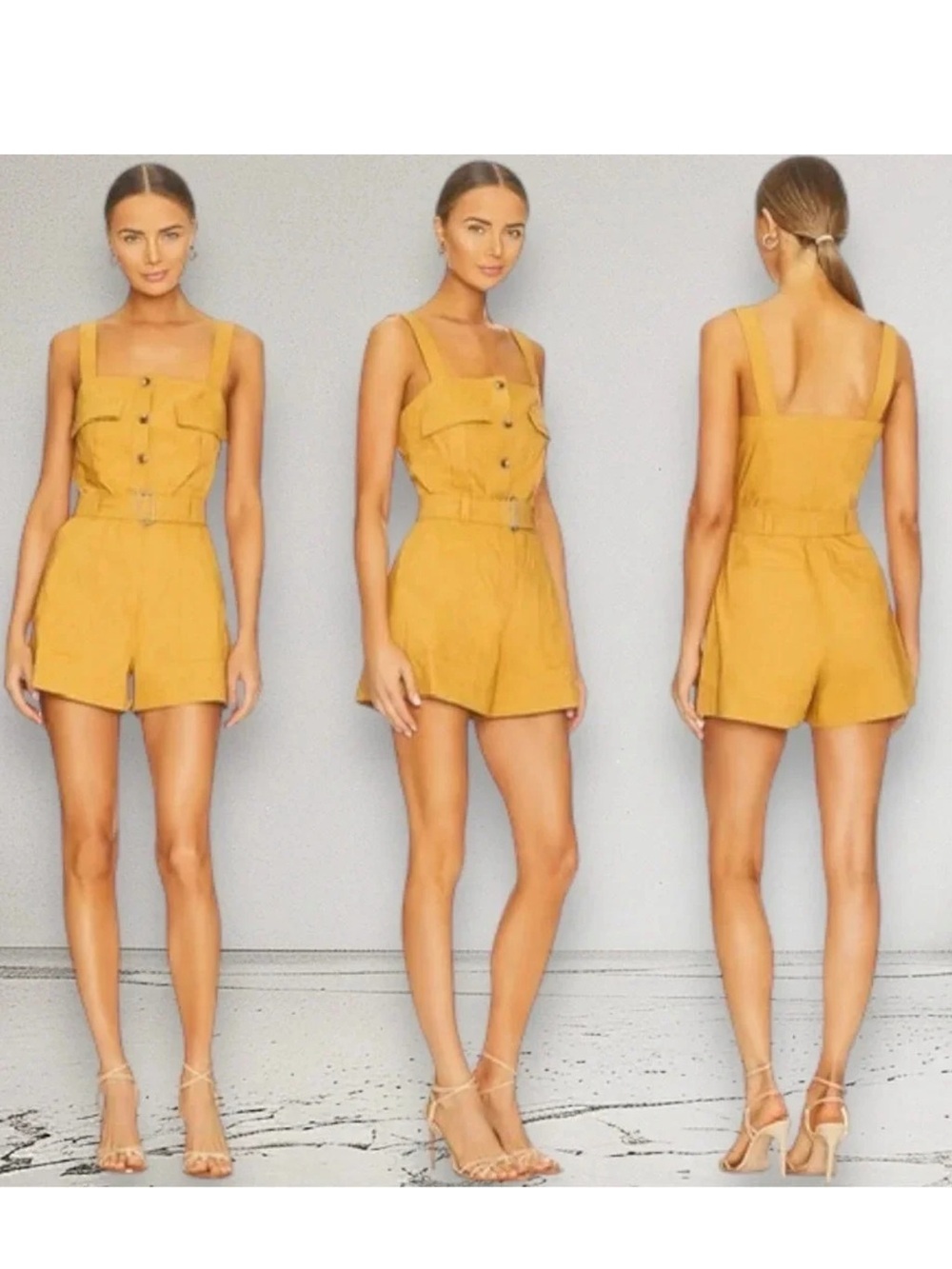 Stylish Tan Jumpsuit with Belt